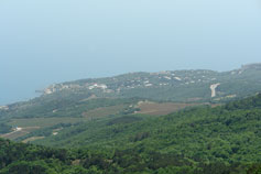 Вид на мыс Кекенеиз с горы Ай-Петри